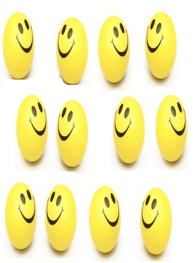 FLYmart Smiley Face Squeeze Stress Relief Ball | Soft Ball Stress Relieve Squeeze Balls Yellow |Toy for Kids and Adults for Stress Relief and Playing - 7 cm Each (12 Stress Smiley Ball) - Image 2
